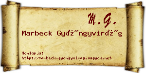Marbeck Gyöngyvirág névjegykártya